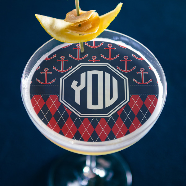 Anchors & Argyle Printed Drink Topper - XLarge - In Context