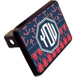 Anchors & Argyle Rectangular Trailer Hitch Cover - 2" (Personalized)