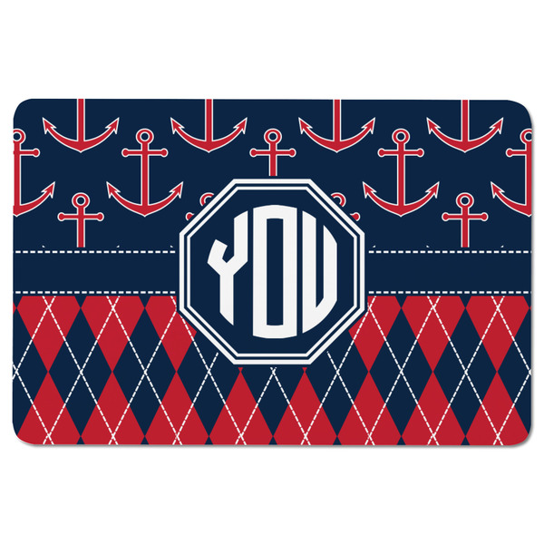 Anchors & Argyle Rectangular Fridge Magnet - FRONT