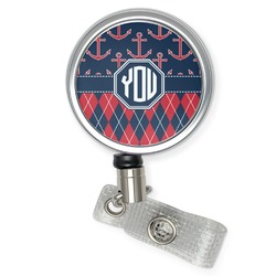 Anchors & Argyle Retractable Badge Reel (Personalized)