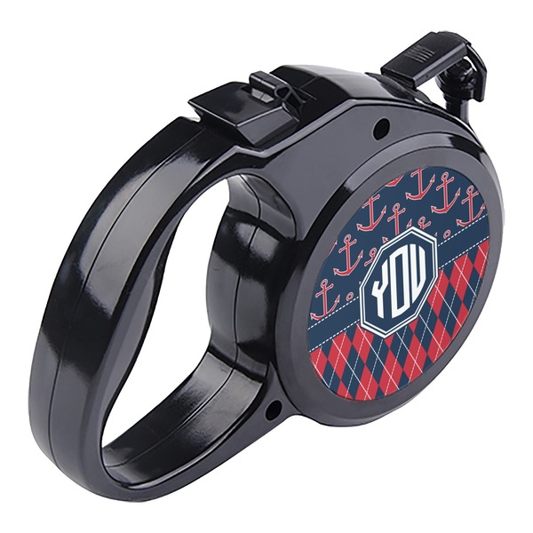 Anchors & Argyle Retractable Dog Leash - Angle
