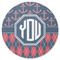 Anchors & Argyle Round Rubber Backed Coaster (Personalized)