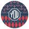 Anchors & Argyle Round Rubber Backed Coaster (Personalized)