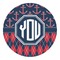 Anchors & Argyle Round Decal - XLarge (Personalized)