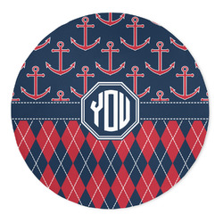 Anchors & Argyle 5' Round Indoor Area Rug (Personalized)