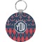 Anchors & Argyle Round Plastic Keychain (Personalized)