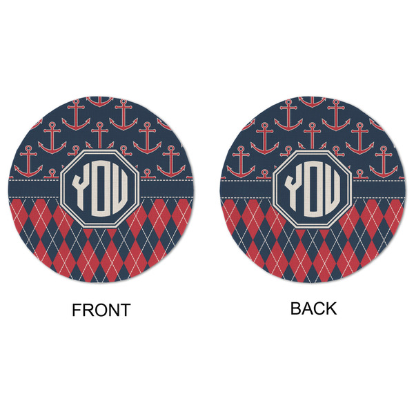 Anchors & Argyle Round Linen Placemats - APPROVAL (double sided)