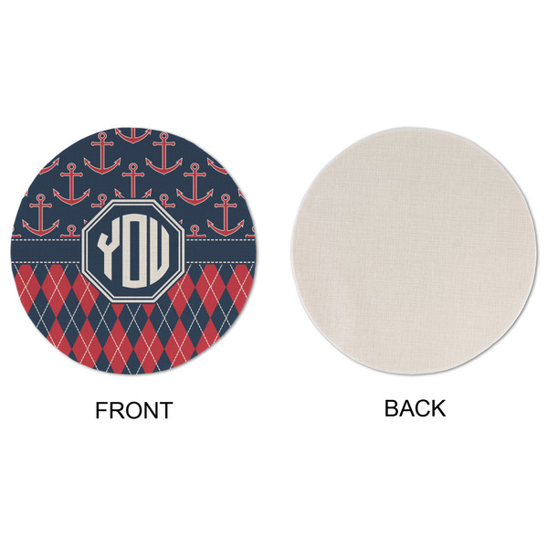 Anchors & Argyle Round Linen Placemats - APPROVAL (single sided)