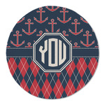 Anchors & Argyle Round Linen Placemat - Single Sided (Personalized)