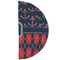 Anchors & Argyle Round Linen Placemats - HALF FOLDED (double sided)