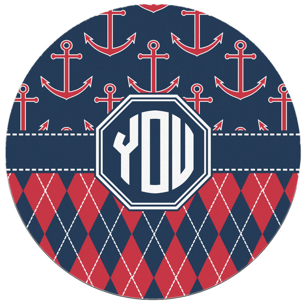 Anchors & Argyle Round Mousepad - APPROVAL
