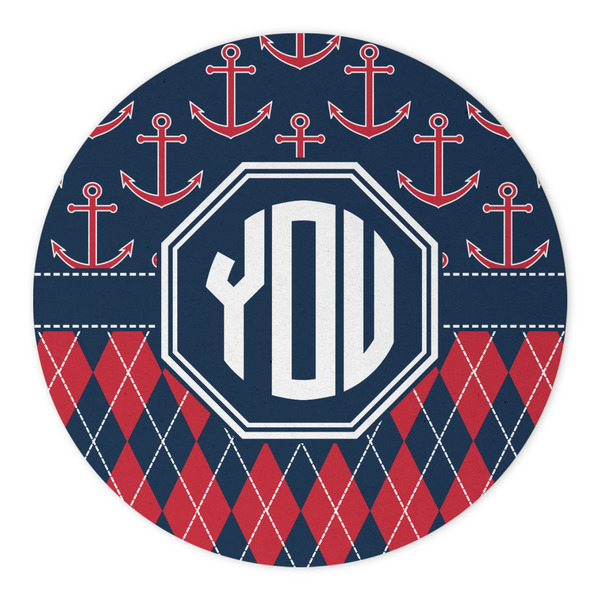 Anchors & Argyle Round Paper Coaster - Approval