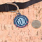 Anchors & Argyle Round Pet ID Tag - Large - In Context