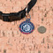 Anchors & Argyle Round Pet ID Tag - Small - In Context