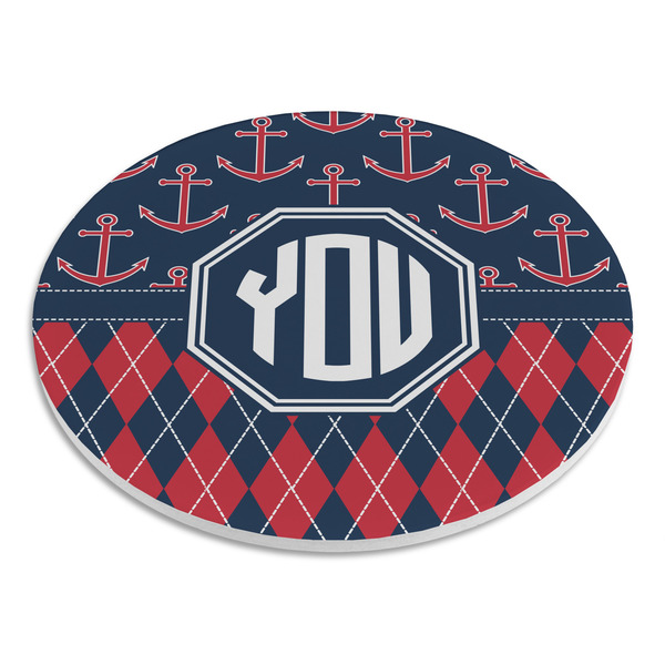 Anchors & Argyle Round Stone Trivet - Angle View