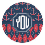 Anchors & Argyle Round Stone Trivet (Personalized)