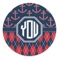 Anchors & Argyle Round Stone Trivet (Personalized)