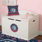 Anchors & Argyle Round Wall Decal on Toy Chest