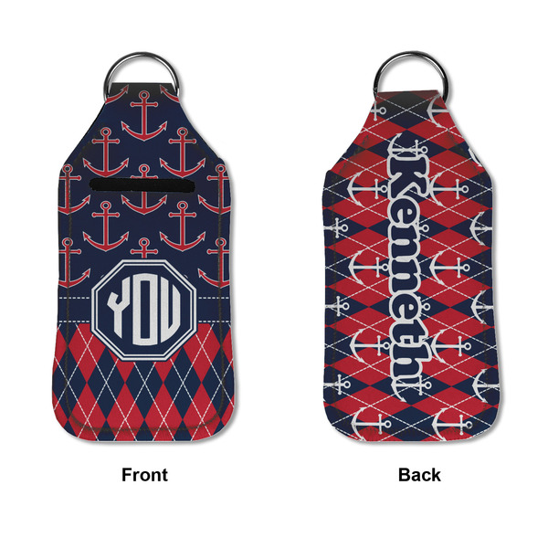 Anchors & Argyle Sanitizer Holder Keychain - Large APPROVAL (Flat)