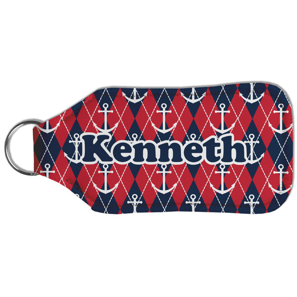 Anchors & Argyle Sanitizer Holder Keychain - Large (Back)