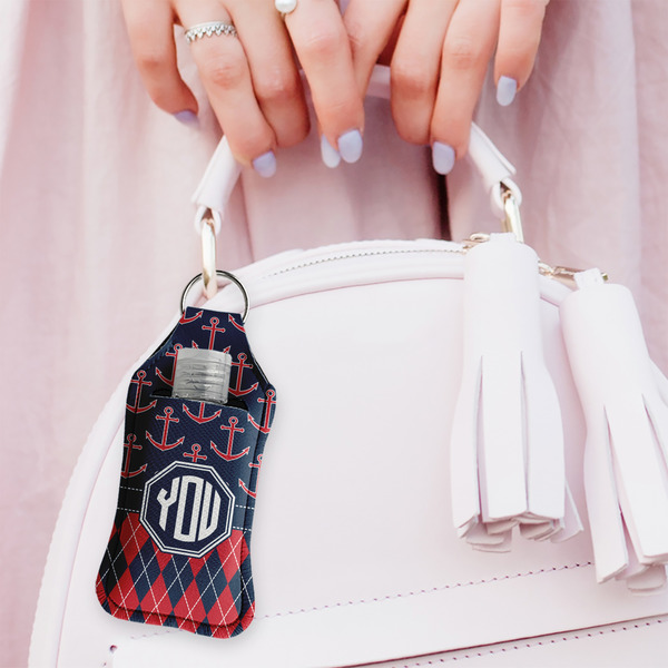 Anchors & Argyle Sanitizer Holder Keychain - Large (LIFESTYLE)