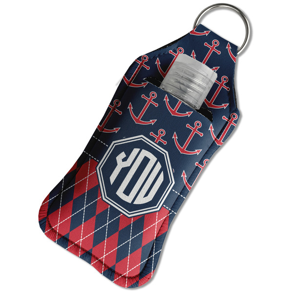 Anchors & Argyle Sanitizer Holder Keychain - Large in Case