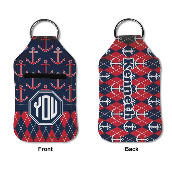 Anchors & Argyle Sanitizer Holder Keychain - Small APPROVAL (Flat)