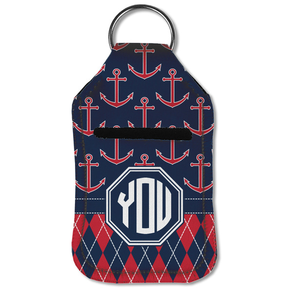 Anchors & Argyle Sanitizer Holder Keychain - Small (Front Flat)