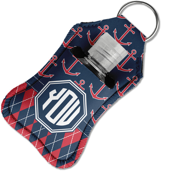 Anchors & Argyle Sanitizer Holder Keychain - Small in Case