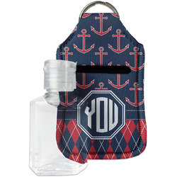 Anchors & Argyle Hand Sanitizer & Keychain Holder - Small (Personalized)