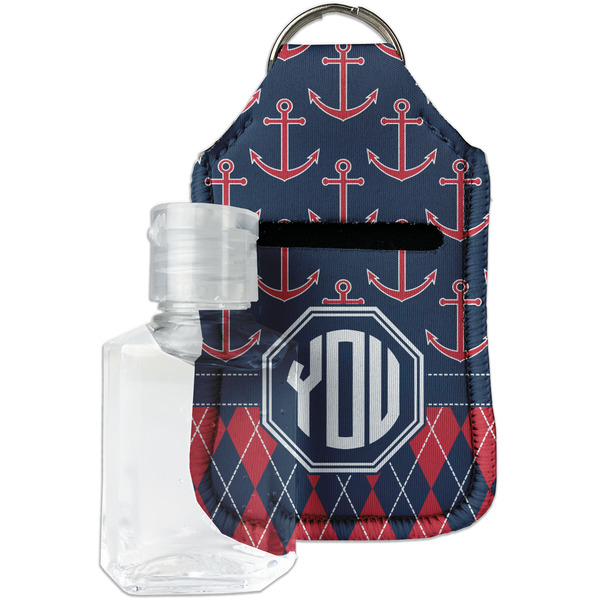 Custom Anchors & Argyle Hand Sanitizer & Keychain Holder (Personalized)