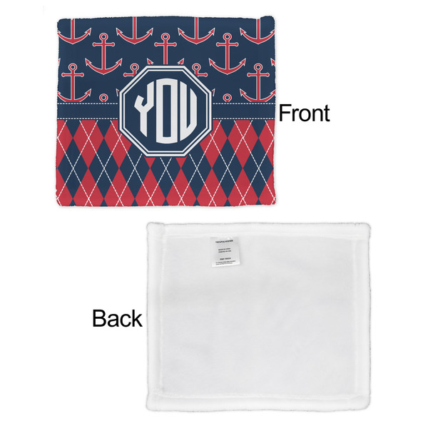 Anchors & Argyle Security Blanket - Front & White Back View