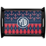 Anchors & Argyle Black Wooden Tray - Small (Personalized)