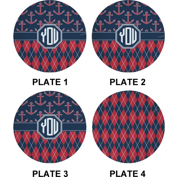 Anchors & Argyle Set of Appetizer / Dessert Plates (Approval)