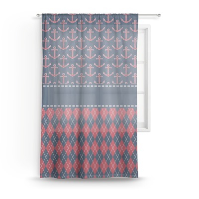 Anchors & Argyle Sheer Curtain (Personalized)