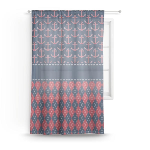 Custom Anchors & Argyle Sheer Curtain