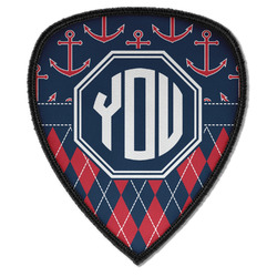 Anchors & Argyle Iron on Shield Patch A w/ Monogram