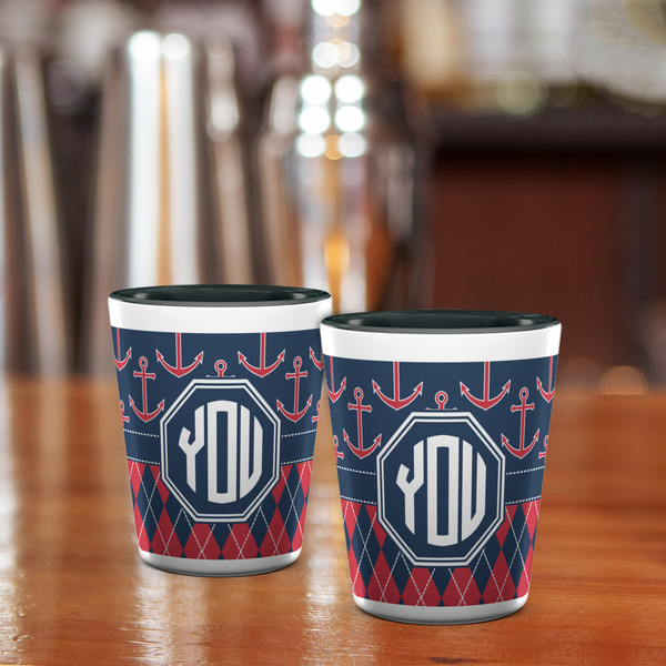 Anchors & Argyle Shot Glass - Two Tone - LIFESTYLE