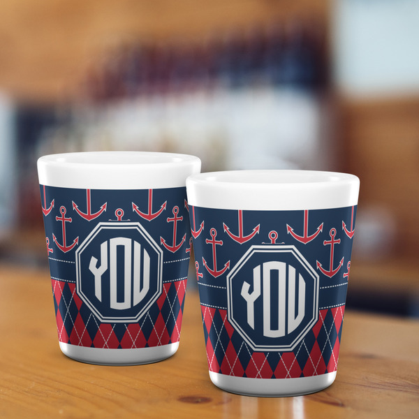Anchors & Argyle Shot Glass - White - LIFESTYLE