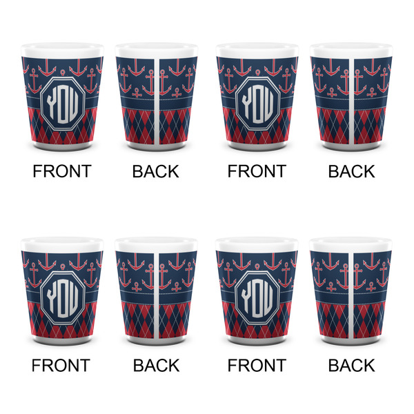 Anchors & Argyle Shot Glass - White - Set of 4 - APPROVAL