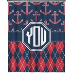 Anchors & Argyle Extra Long Shower Curtain - 70"x84" (Personalized)