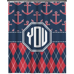 Anchors & Argyle Extra Long Shower Curtain - 70"x84" (Personalized)