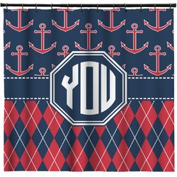 Anchors & Argyle Shower Curtain - Custom Size (Personalized)