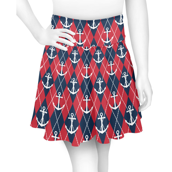Custom Anchors & Argyle Skater Skirt - Small