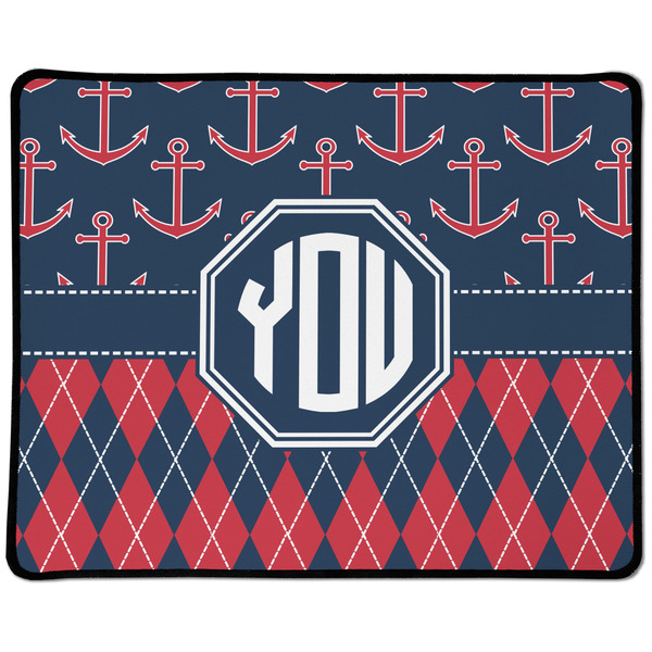 Custom Anchors & Argyle Large Gaming Mouse Pad - 12.5" x 10" (Personalized)