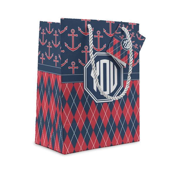 Custom Anchors & Argyle Gift Bag (Personalized)