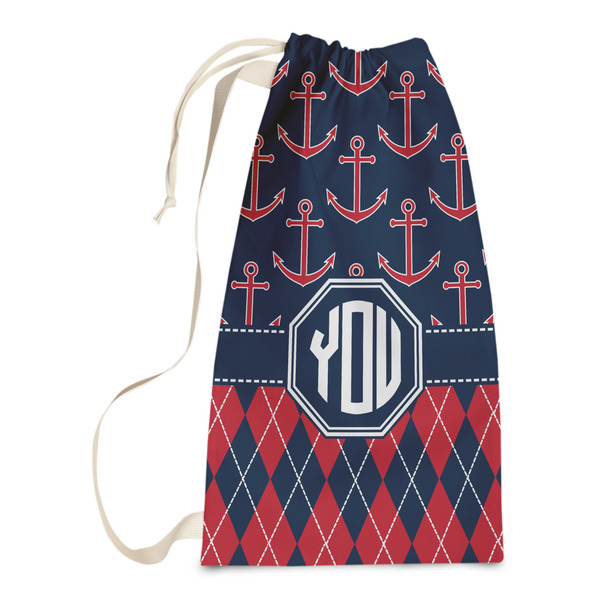 Custom Anchors & Argyle Laundry Bags - Small (Personalized)