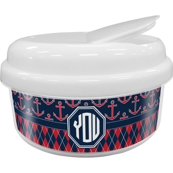 Custom Anchors & Argyle Snack Container (Personalized)