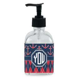 Anchors & Argyle Glass Soap & Lotion Bottle - Single Bottle (Personalized)