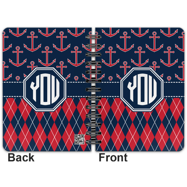 Anchors & Argyle Spiral Journal 5 x 7 - Apvl